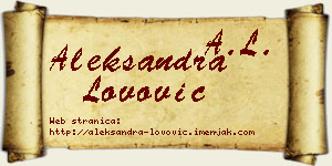 Aleksandra Lovović vizit kartica